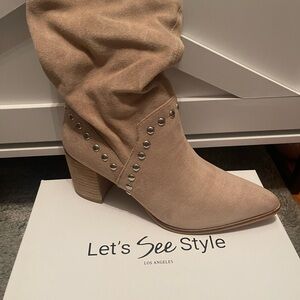 Women's Beige Suede Boots